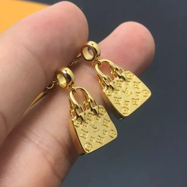 Louis Vuitton Lock It Monogram Gold-Tone Padlock Earrings 2