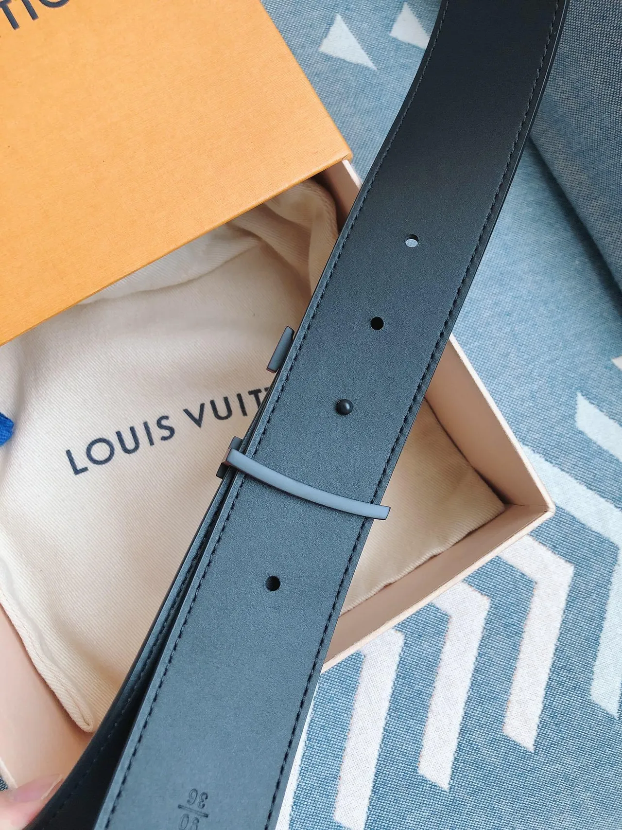 路易威登 LV 腰带 棕黑 印花 涂层帆布 渐变 金属扣头 皮革腰带 7