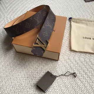 Louis Vuitton LV Belt Monogram Canvas Brown Leather Belt