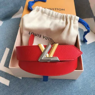 Louis Vuitton LV Belt Twist Red Epi Leather Belt