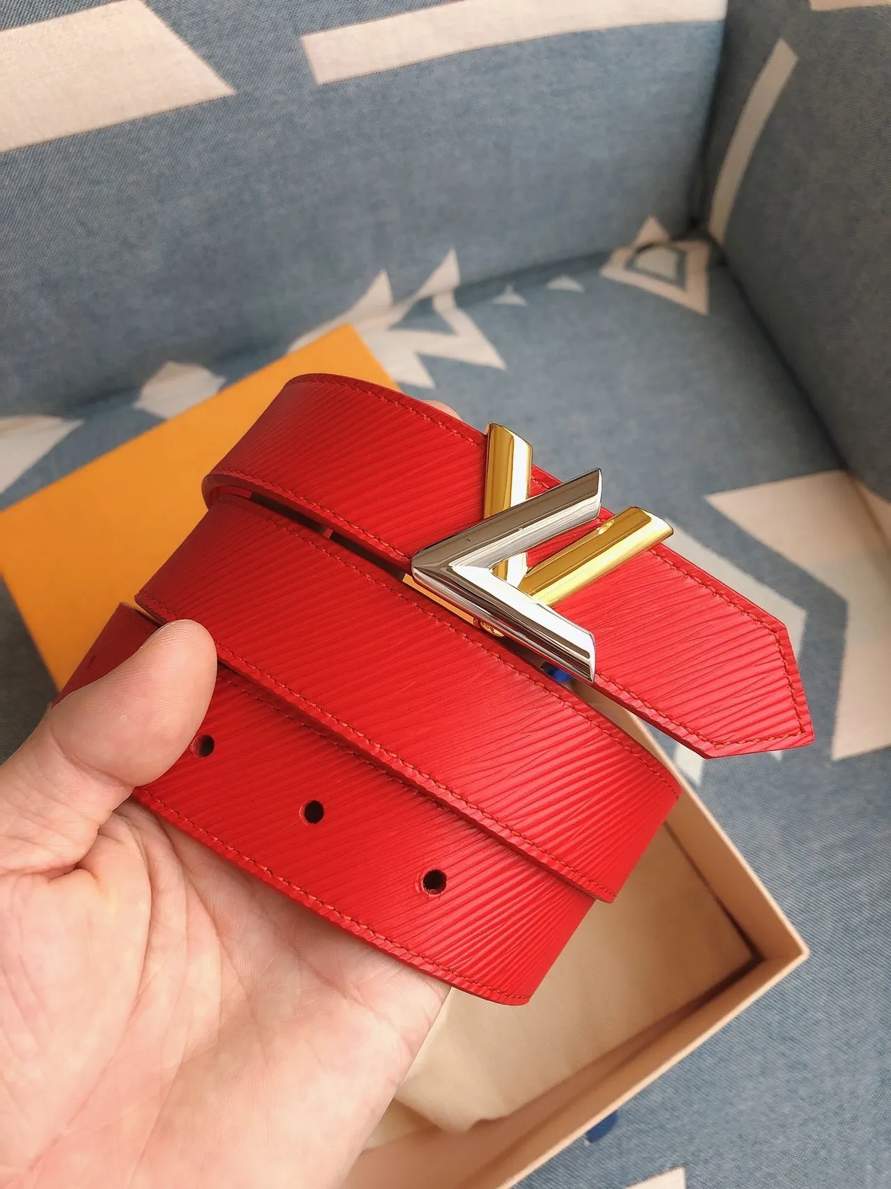 Louis Vuitton LV Belt Twist Red Epi Leather Belt 2