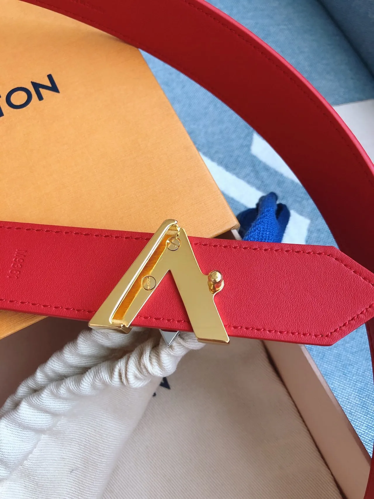 Louis Vuitton LV Belt Twist Red Epi Leather Belt 6