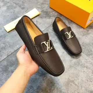 Louis Vuitton LV Buckle Loafer 棕色 压纹皮革 乐福鞋