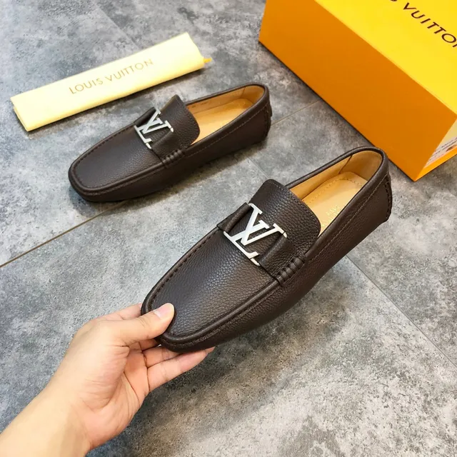 Louis Vuitton LV Buckle Loafer Brown Pebbled Leather Loafers 2