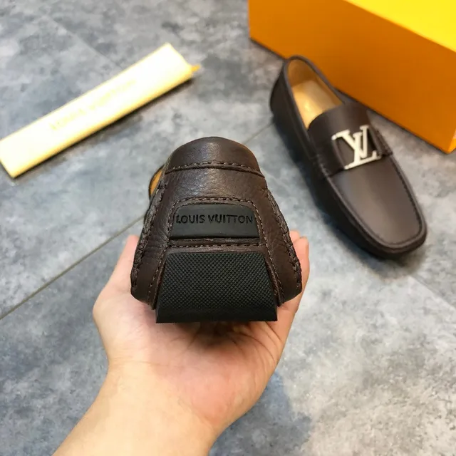 Louis Vuitton LV Buckle Loafer Brown Pebbled Leather Loafers 3