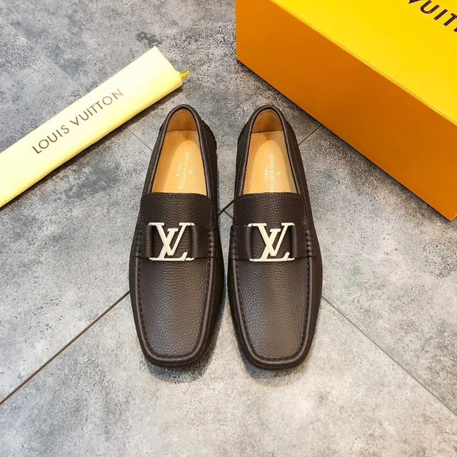 Louis Vuitton LV Buckle Loafer Brown Pebbled Leather Loafers 5