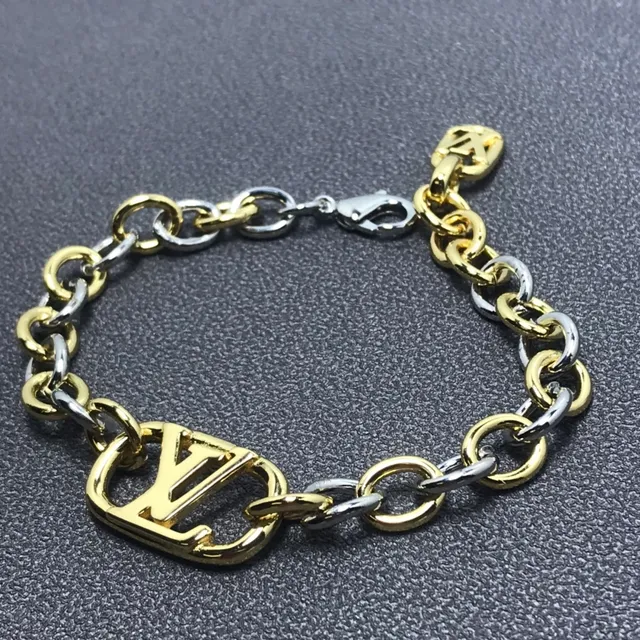 Louis Vuitton LV Chain Two-Tone Gold and Silver Bracelet 2