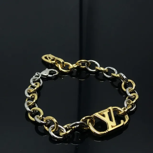 Louis Vuitton LV Chain Two-Tone Gold and Silver Bracelet 3