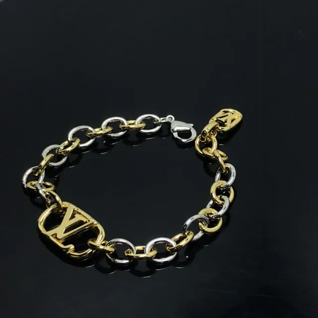 Louis Vuitton LV Chain Two-Tone Gold and Silver Bracelet 4