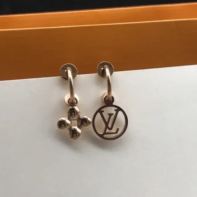Louis Vuitton LV Circle and Flower Gold-Tone Earrings 3
