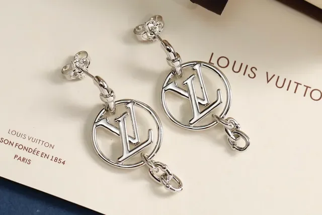 Louis Vuitton LV Circle Monogram Dangling Earrings 5