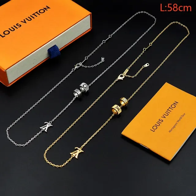 Louis Vuitton LV Cylinder Charm Silver Black Chain Monogram Pendant Necklace 6
