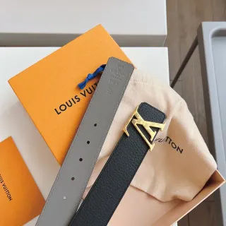 Louis Vuitton LV Initiales Black and Gray Leather Belt