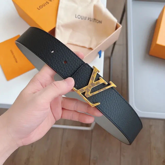 Louis Vuitton LV Initiales Black and Gray Leather Belt 7