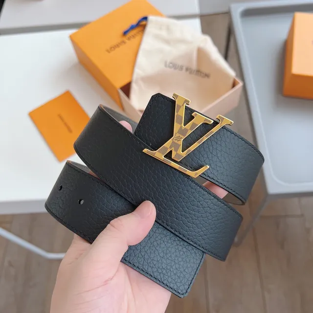 Louis Vuitton LV Initiales Black and Gray Leather Belt 8