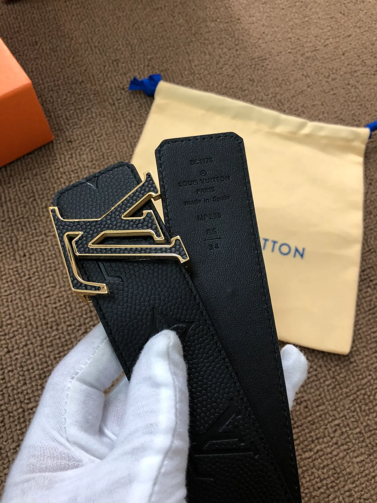 Louis Vuitton LV Initiales Black Monogram Leather Belt 2