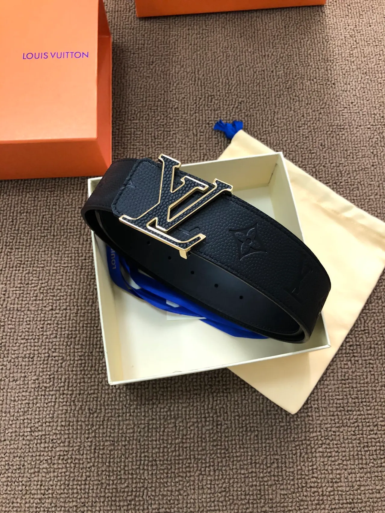 Louis Vuitton LV Initiales Black Monogram Leather Belt 3