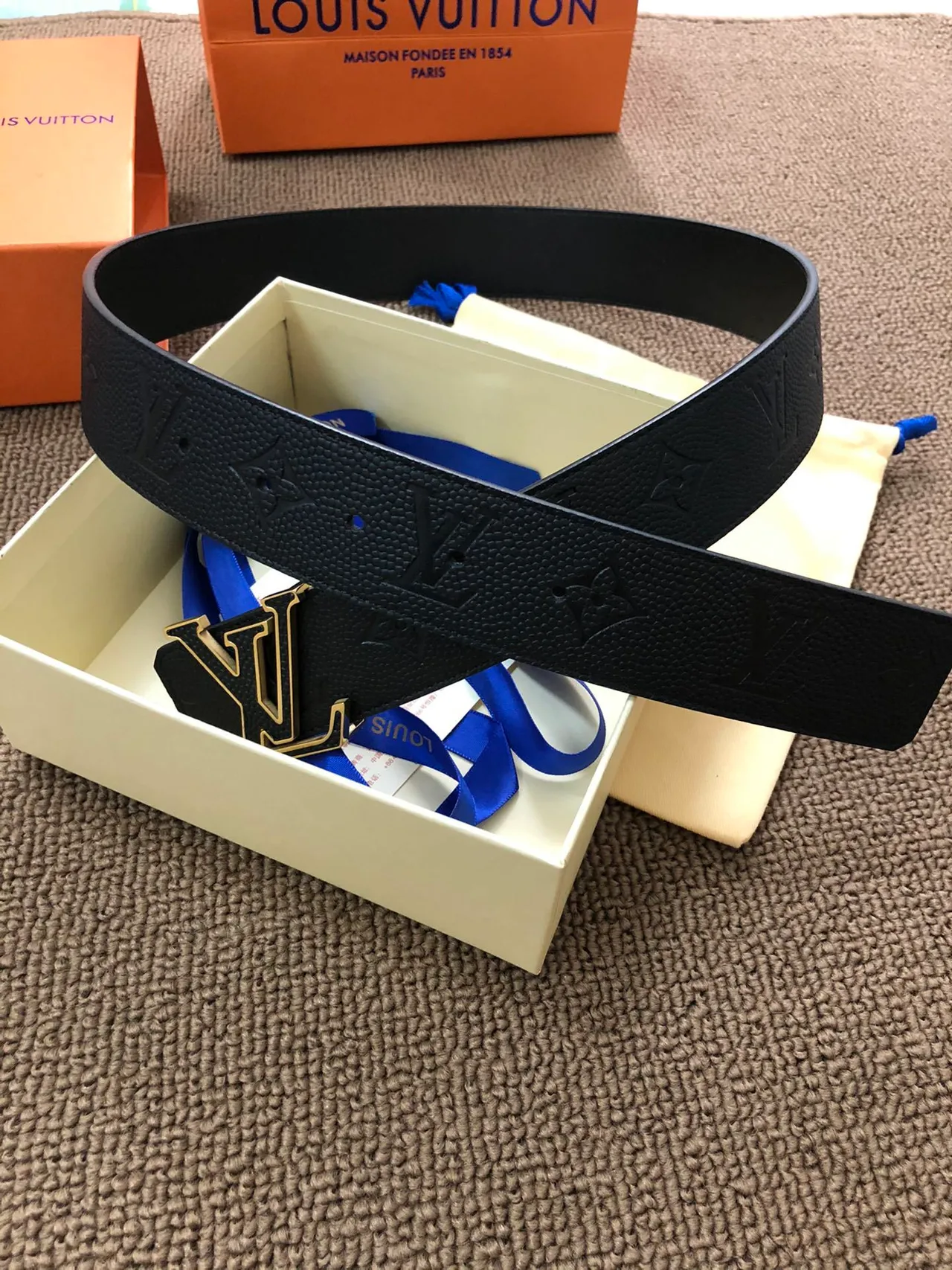 Louis Vuitton LV Initiales Black Monogram Leather Belt 6