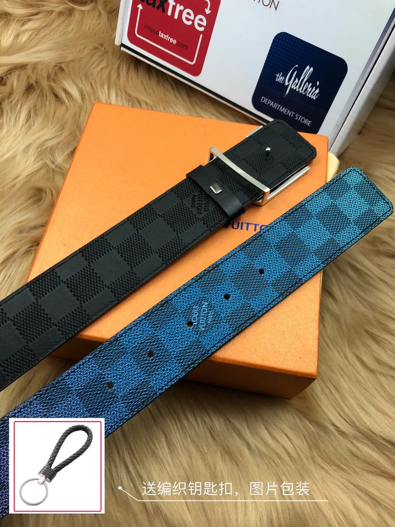 Louis Vuitton LV Initiales Black Red Reversible Damier Canvas Silver-Tone Buckle Leather Belt 2