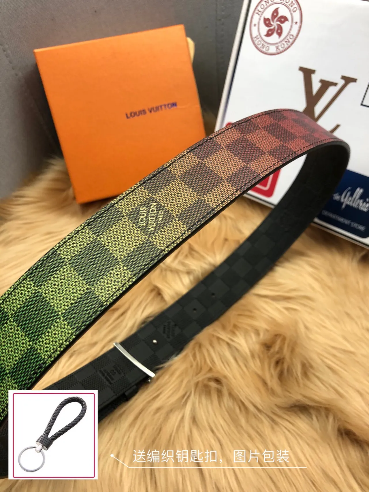 Louis Vuitton LV Initiales Black Red Reversible Damier Canvas Silver-Tone Buckle Leather Belt 4