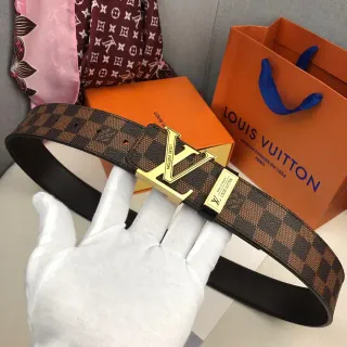 Louis Vuitton LV Initiales Damier Ebène Leather Belt