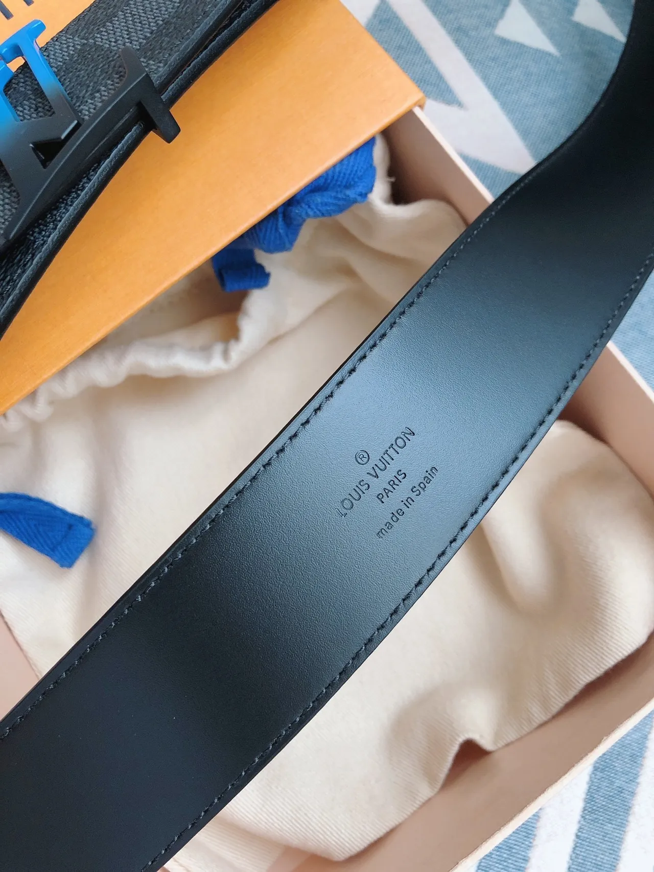 Louis Vuitton LV Initiales Damier Graphite Reversible Leather Belt 6