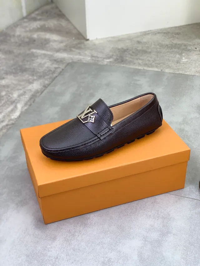 Louis Vuitton LV Initiales Loafer Brown Pebbled Leather Loafer 4