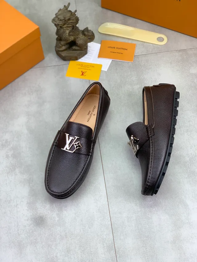 Louis Vuitton LV Initiales Loafer Brown Pebbled Leather Loafer 5