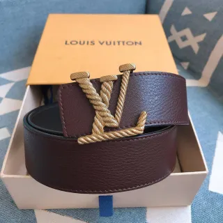 Louis Vuitton LV Rope বাদামী সোনার মোনোগ্রাম বাকল কৃমরি চামড়ার বেল্ট