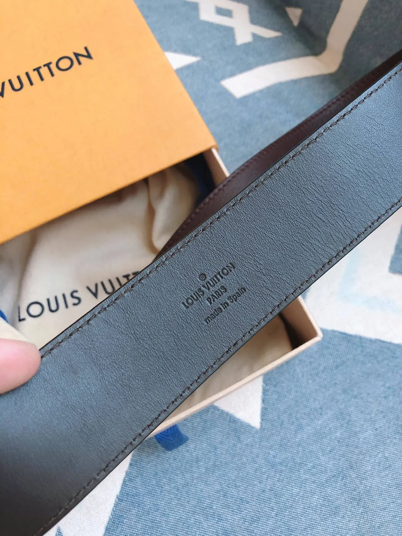 Louis Vuitton LV Rope حزام جلد بني ذهبي مع كلاسب مونوغرام مقشر 3