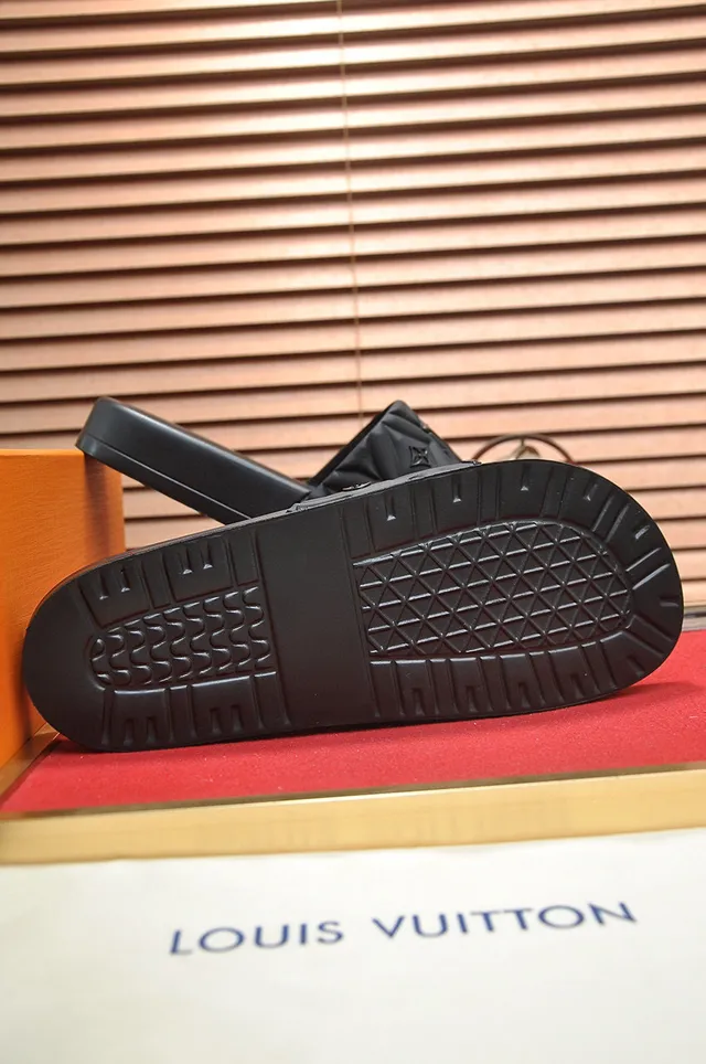 Louis Vuitton LV Slide Black Quilted Monogram Slippers 6