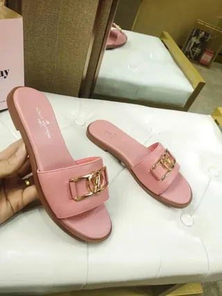 Louis Vuitton LV Slide Pink Leather Slippers 9