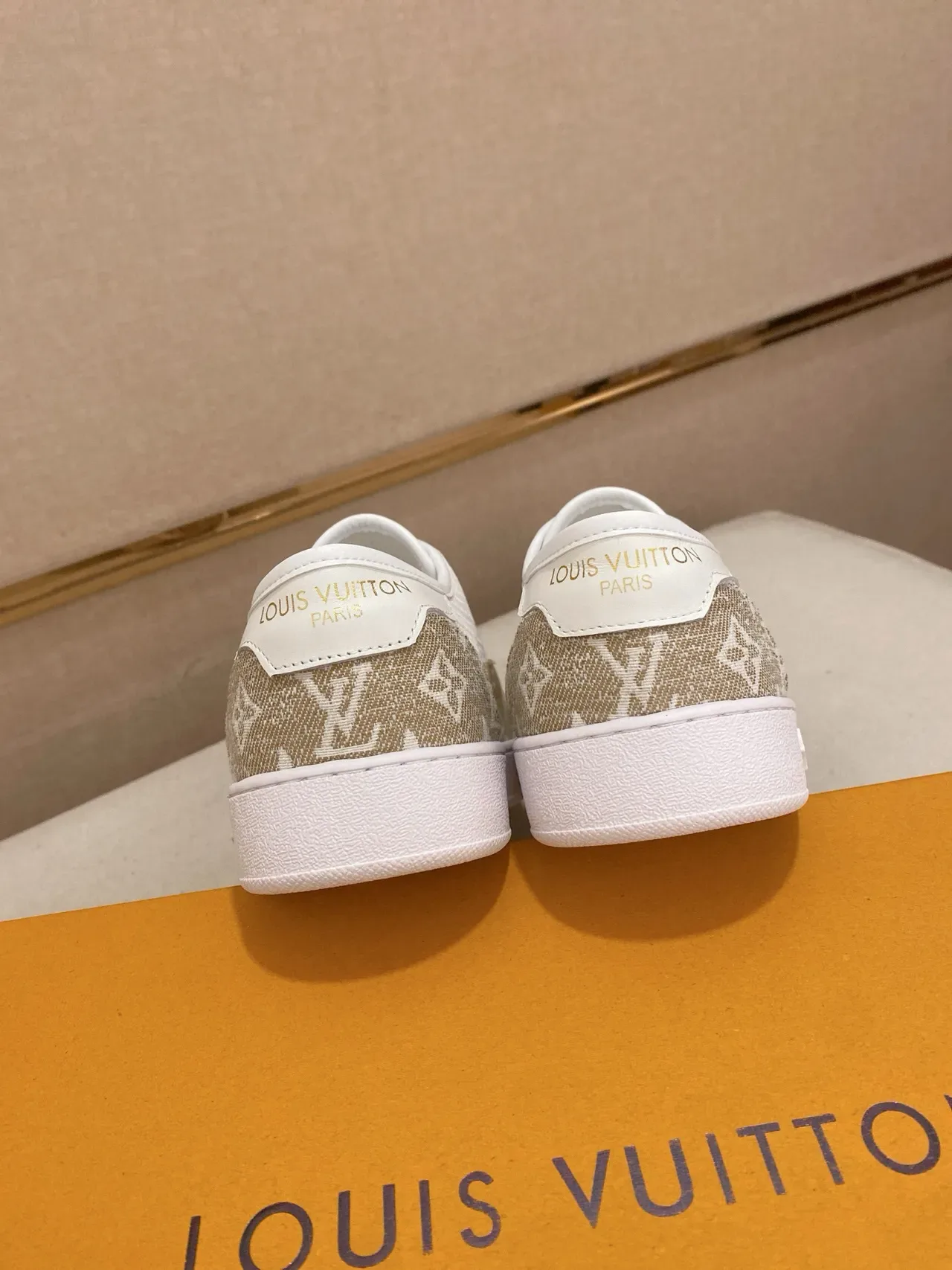 Louis Vuitton LV Trainer Beige White Monogram Canvas Mesh Paneling Lifestyle Sneakers 2
