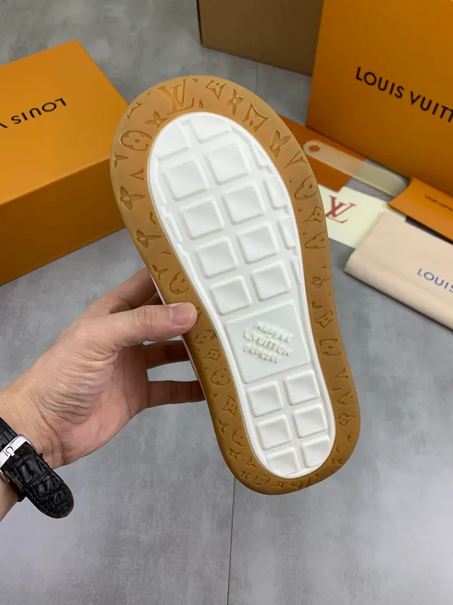 Louis Vuitton LV Trainer Beige White Monogrammed Canvas Gum Rubber Sole Lifestyle Sneakers 2