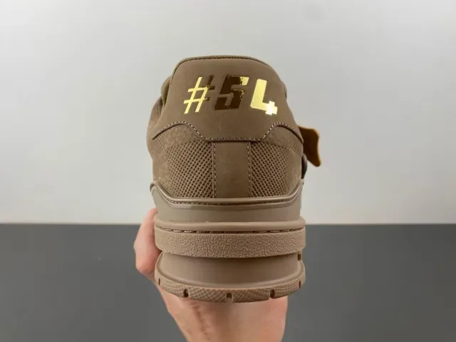 Louis Vuitton LV Trainer Beige Yellow Layered Mesh And Textured Overlays Sculpted Chunky Midsole Lifestyle Sneakers 4