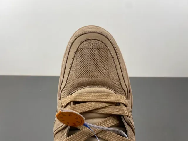 Louis Vuitton LV Trainer Beige Yellow Layered Mesh And Textured Overlays Sculpted Chunky Midsole Lifestyle Sneakers 5