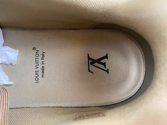 Louis Vuitton LV Trainer Beige Yellow Layered Mesh And Textured Overlays Sculpted Chunky Midsole Lifestyle Sneakers 7