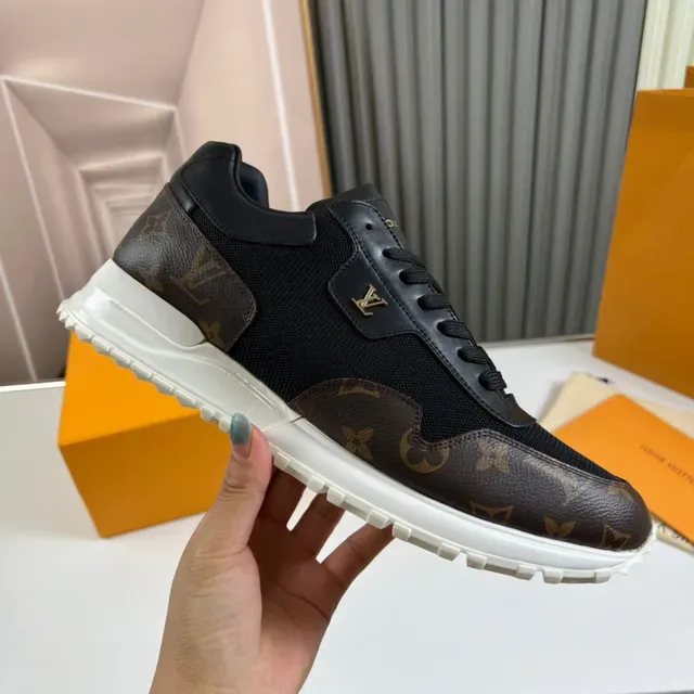 Louis Vuitton LV Trainer Black Brown Monogram Canvas Mesh And Leather Upper Lifestyle Sneakers 4