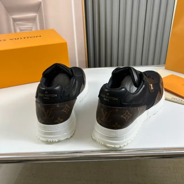 Louis Vuitton LV Trainer Black Brown Monogram Canvas Mesh And Leather Upper Lifestyle Sneakers 6