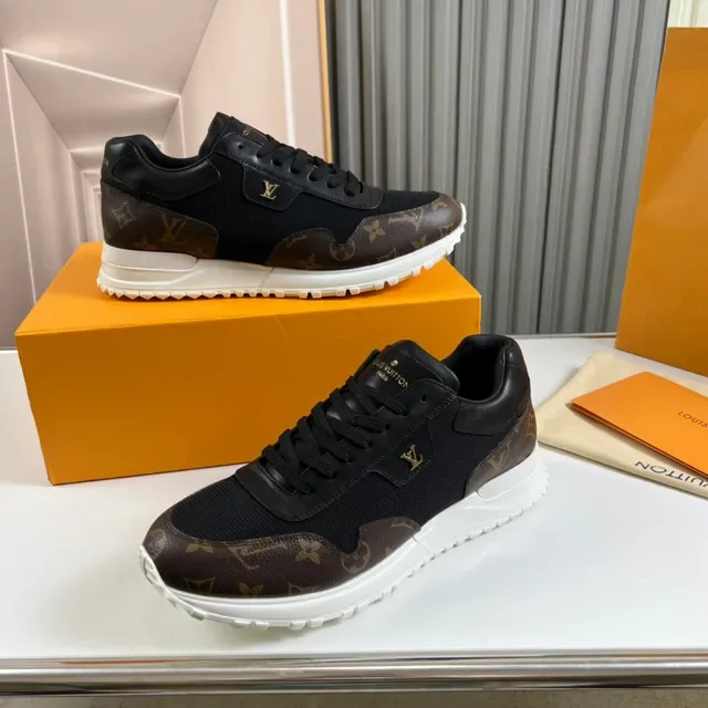 Louis Vuitton LV Trainer Black Brown Monogram Canvas Mesh And Leather Upper Lifestyle Sneakers 7