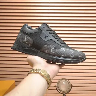 Louis Vuitton LV Trainer Black Gray Monogram Canvas Mesh Overlay Lifestyle Sneakers