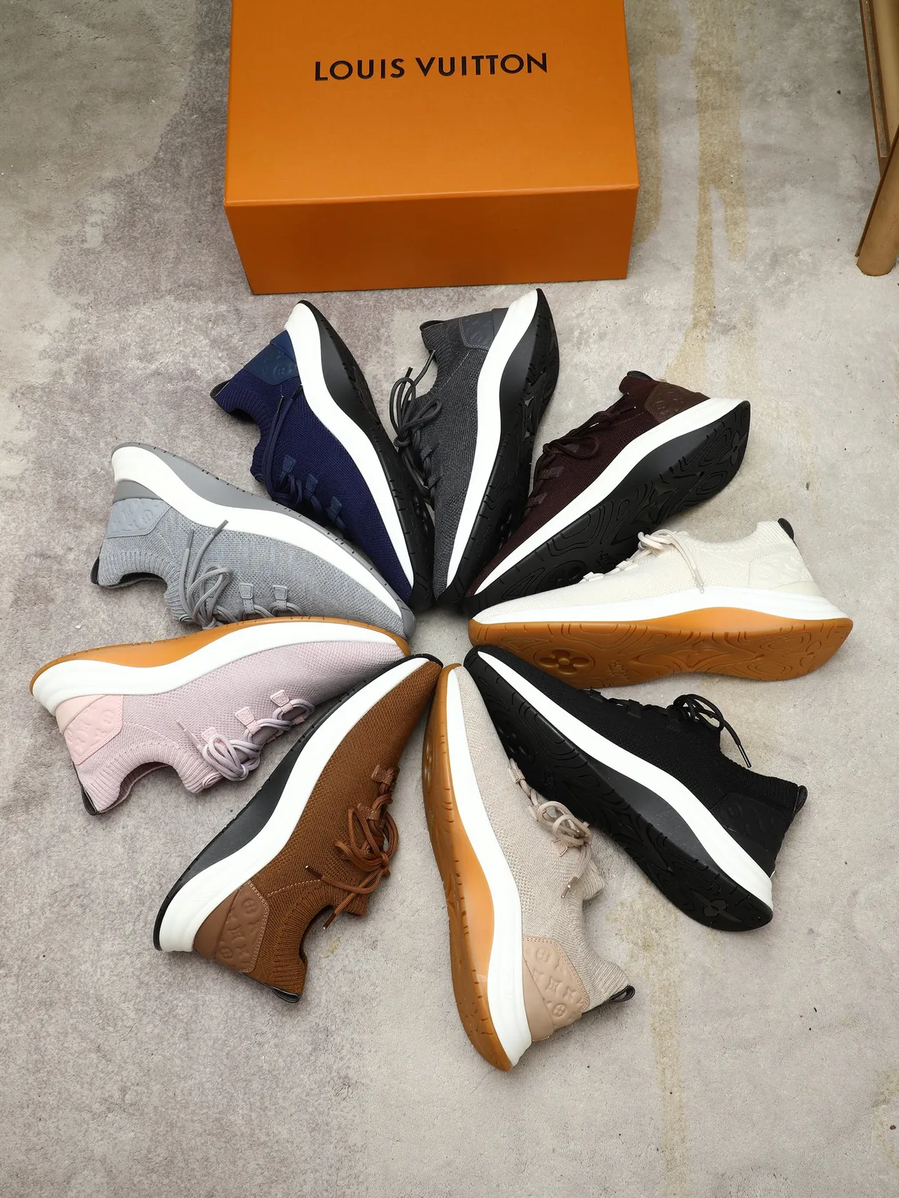 Louis Vuitton LV Trainer Black White Knit Sock-Fit Upper Monogrammed Heel Counter Lifestyle Sneakers 2