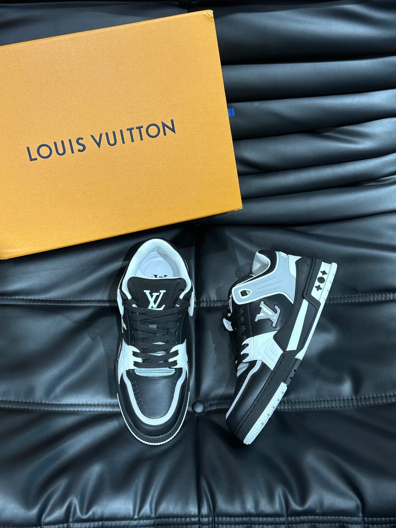 Louis Vuitton LV Trainer Black White Multi-Panel Leather Construction Monogram Logo Accent Lifestyle Sneakers 3
