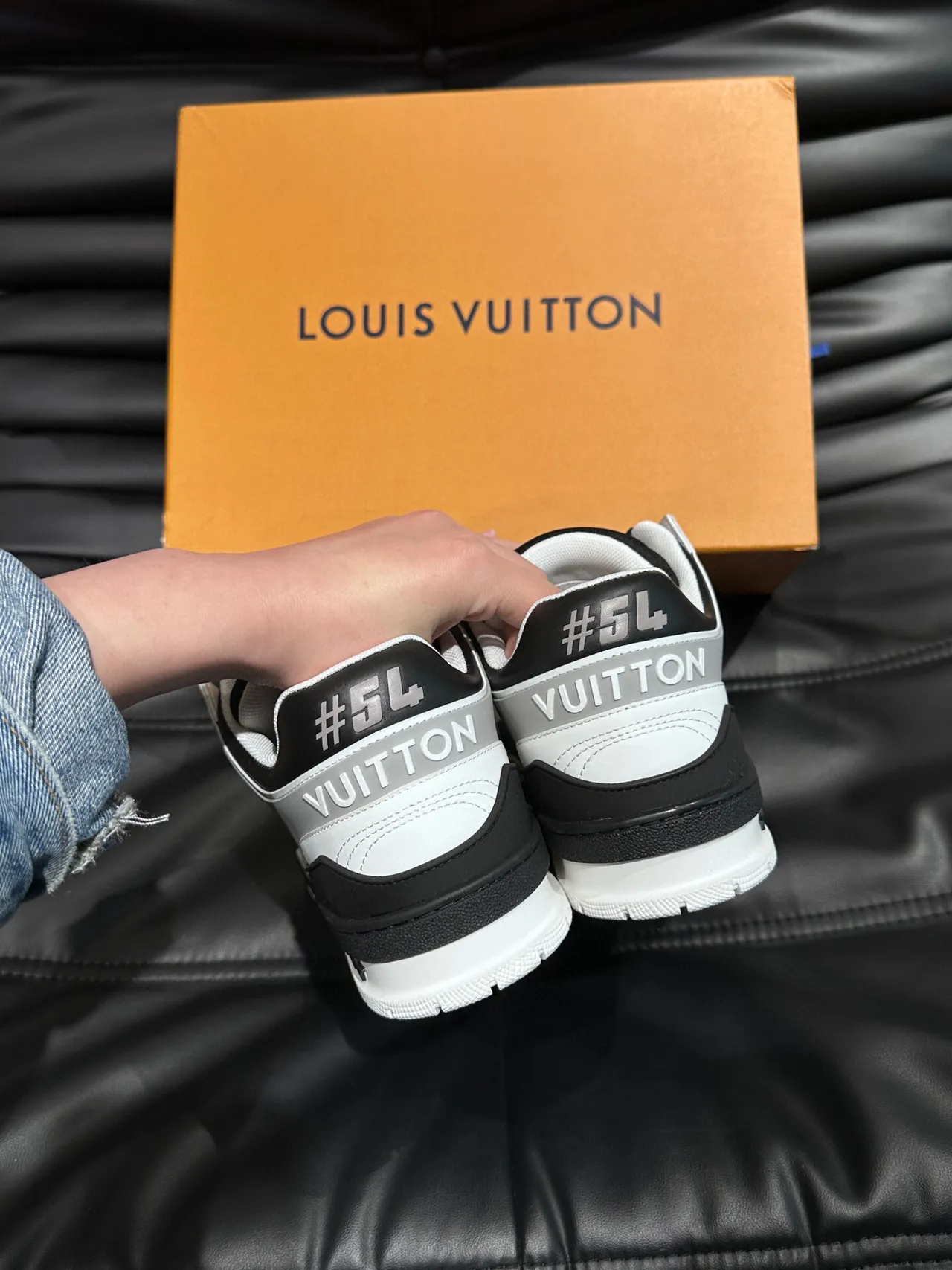 Louis Vuitton LV Trainer Black White Multi-Panel Leather Construction Monogram Logo Accent Lifestyle Sneakers 7