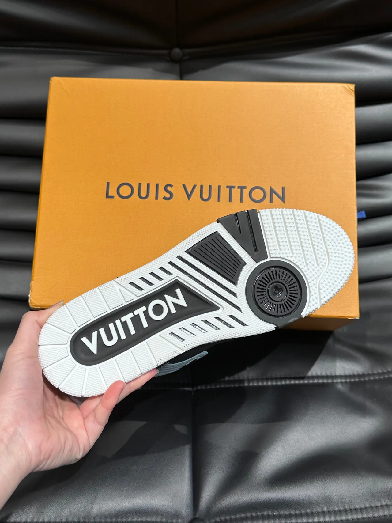 Louis Vuitton LV Trainer Black White Multi-Panel Leather Construction Monogram Logo Accent Lifestyle Sneakers 9