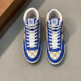 Louis Vuitton LV Trainer Zapatillas lifestyle azul beige de alto con paneles