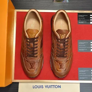 Louis Vuitton LV Trainer Brown Beige Embossed Monogram Full-Grain Leather Lifestyle Sneakers