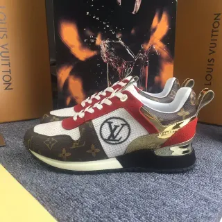 Louis Vuitton LV Trainer Zapatillas Lifestyle Marrón Rojo Monograma Lona Recubrimientos de Ante