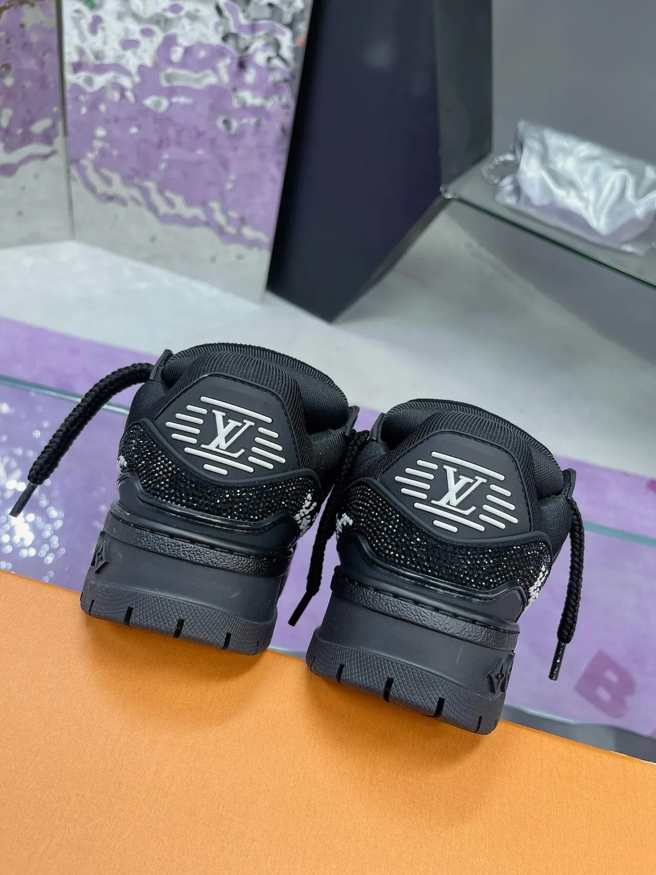 Louis Vuitton LV Trainer Crystal Black Lifestyle Sneakers 6