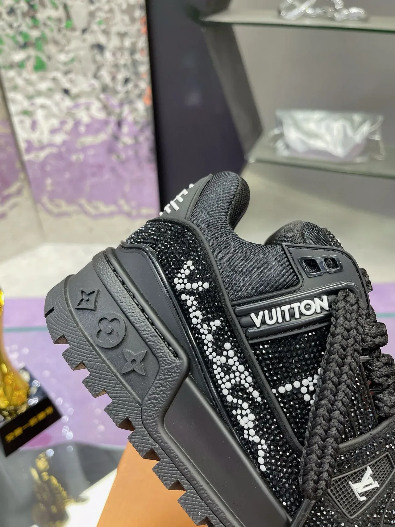 Louis Vuitton LV Trainer Crystal Black Lifestyle Sneakers 7